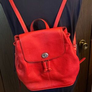 Coach Bold Bright  Orange Leather Backpack